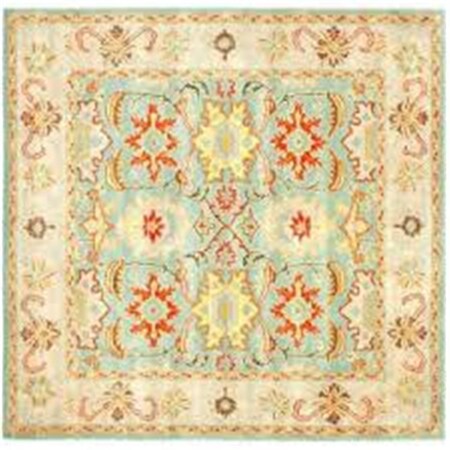 Safavieh 4 x 4 ft. Square- Traditional Heritage Light Blue And Ivory Hand Tufted Rug HG734A-4SQ